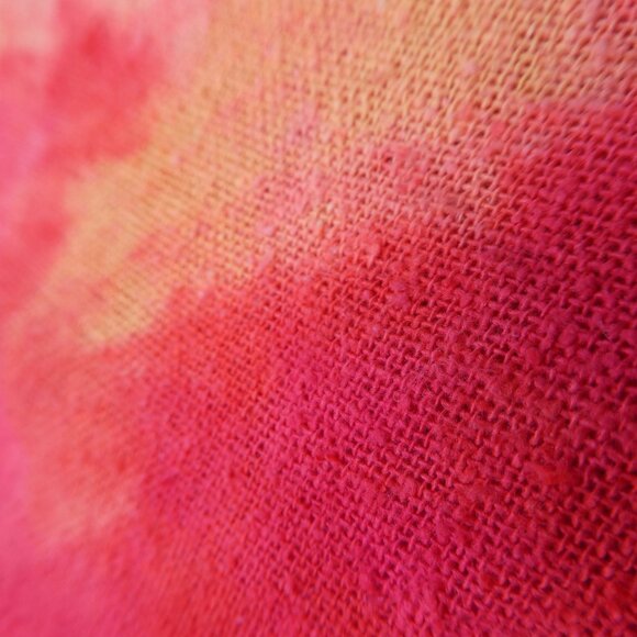 Raw SiLK Gauze CheyAnn Benedict Rainbow Tie Dye Dress Pleated Slit Beachy USA L - Picture 4 of 8